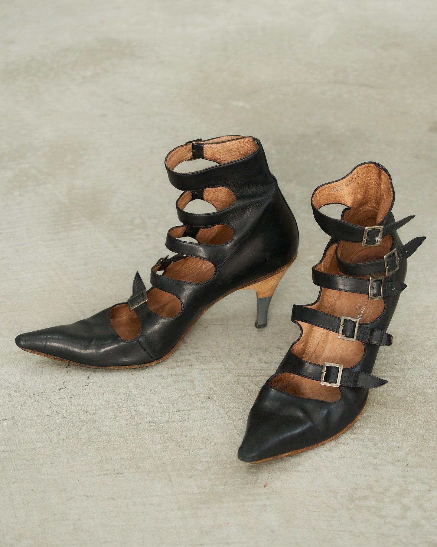 Dries Van Noten SS2003 Leather Buckle Heels