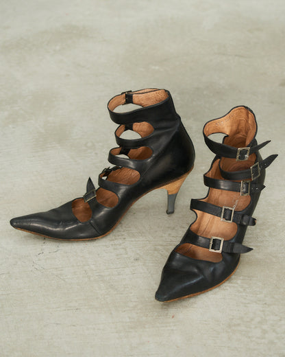 Dries Van Noten SS2003 Leather Buckle Heels