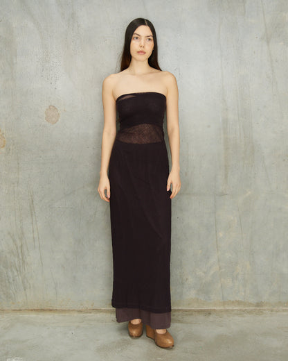 Dries Van Noten Grape Layered Mesh 2 Piece Ensemble