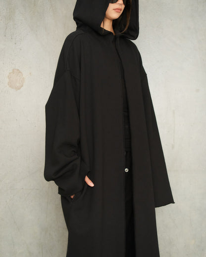 Black Dragging Long Hoodie
