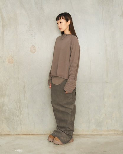 Dark Dust Denim Pillar Skirt