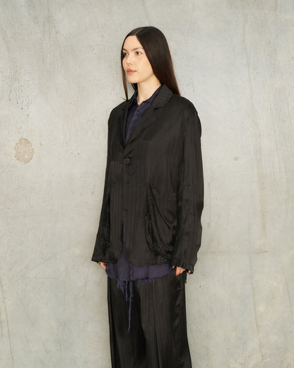 Black Jacquard Sag Blazer