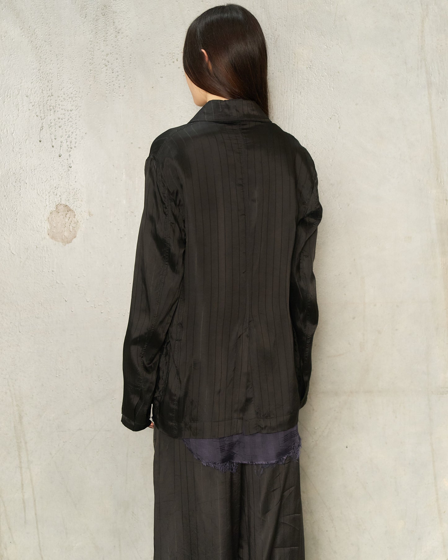 Black Jacquard Sag Blazer