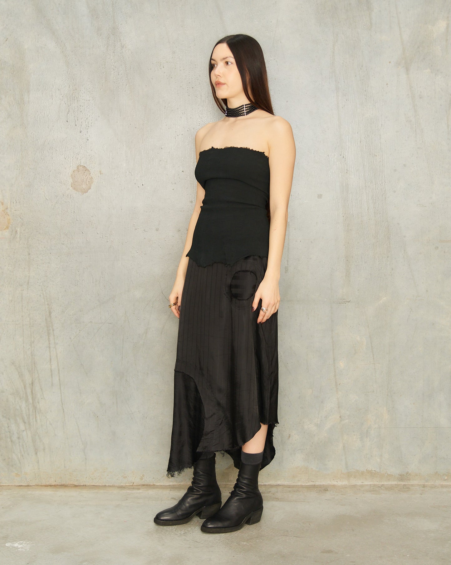 Black Plaid Side View Skirt