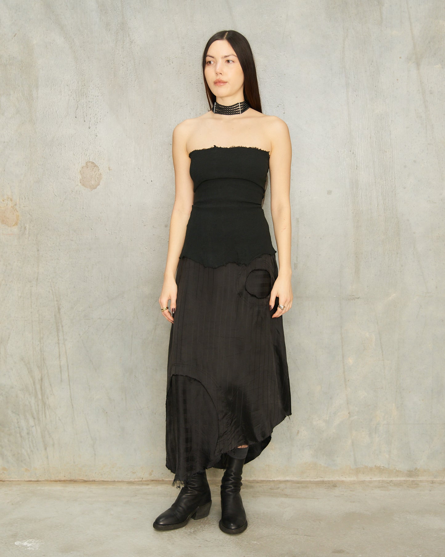 Black Plaid Side View Skirt