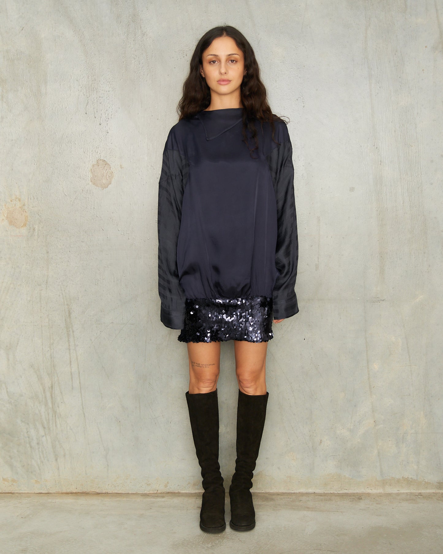 Navy Sequin Danger Top