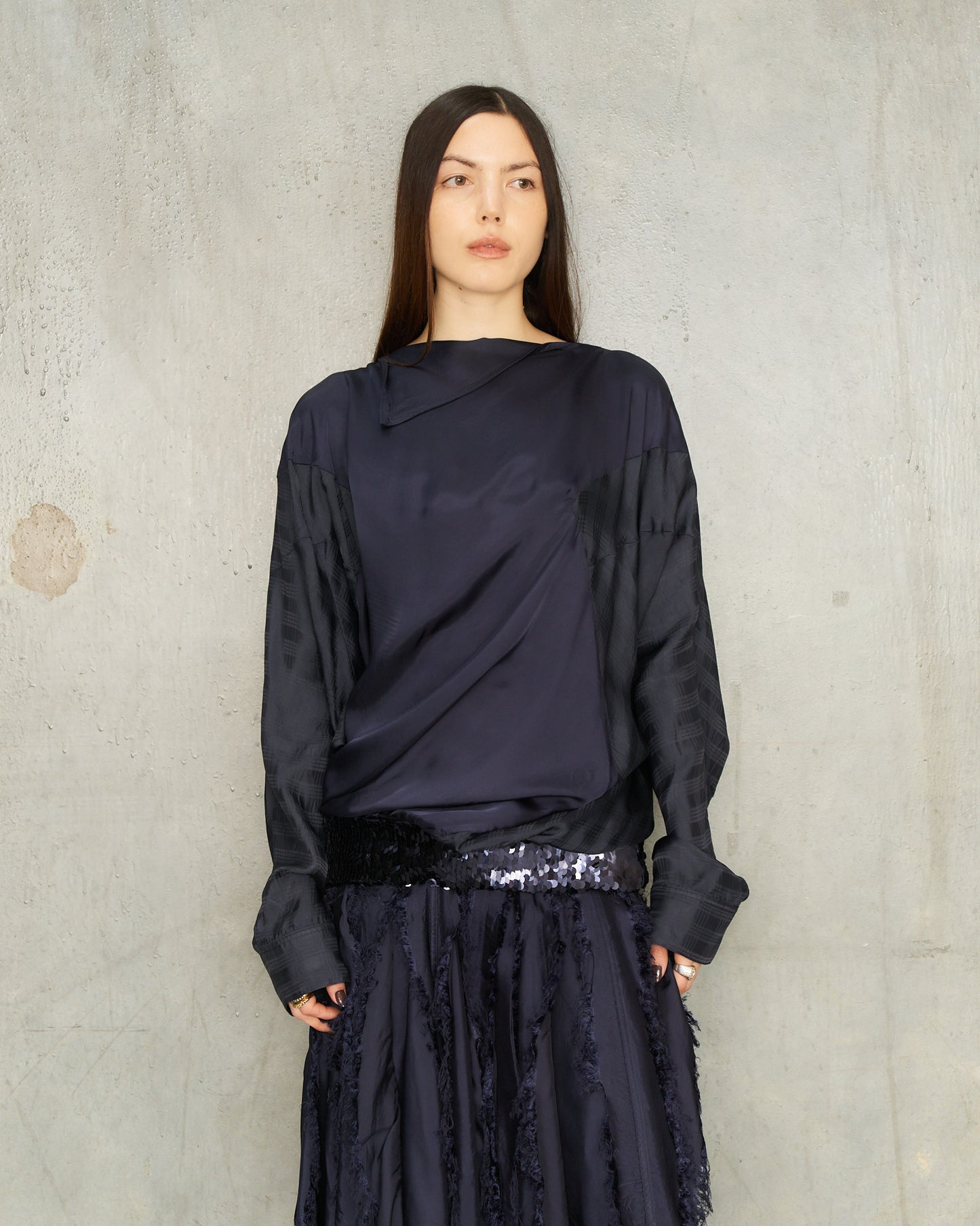 Navy Sequin Danger Top