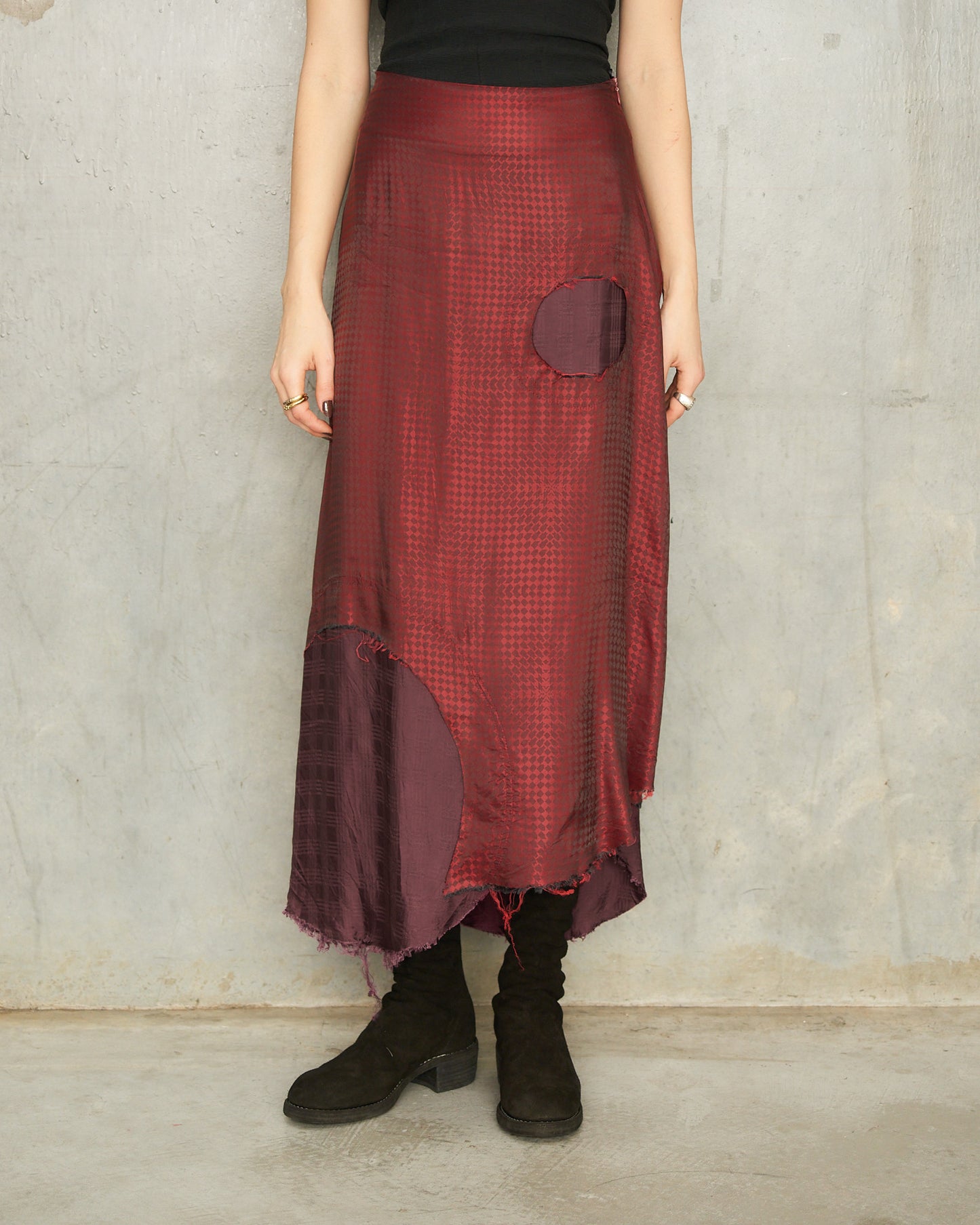 Red Optical Side View Skirt