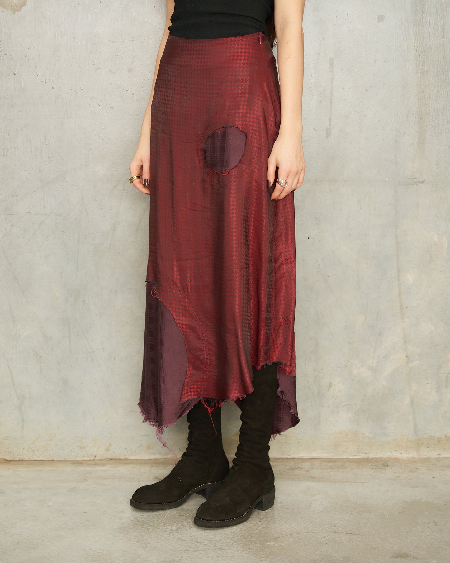 Red Optical Side View Skirt