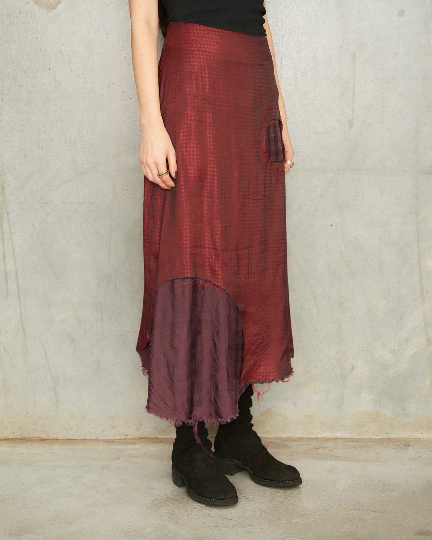 Red Optical Side View Skirt