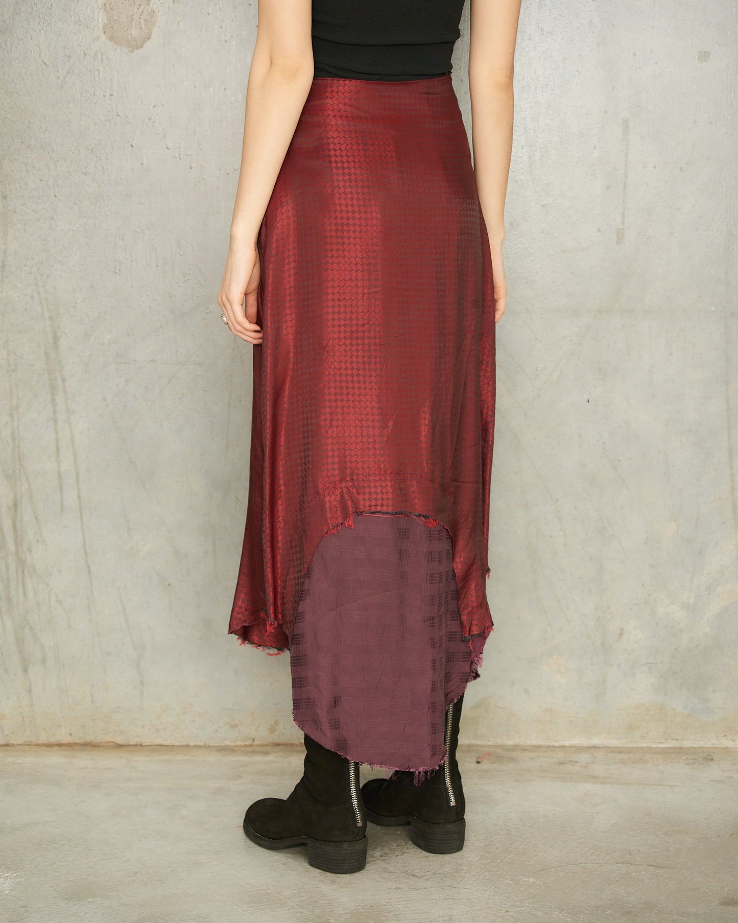 Red Optical Side View Skirt