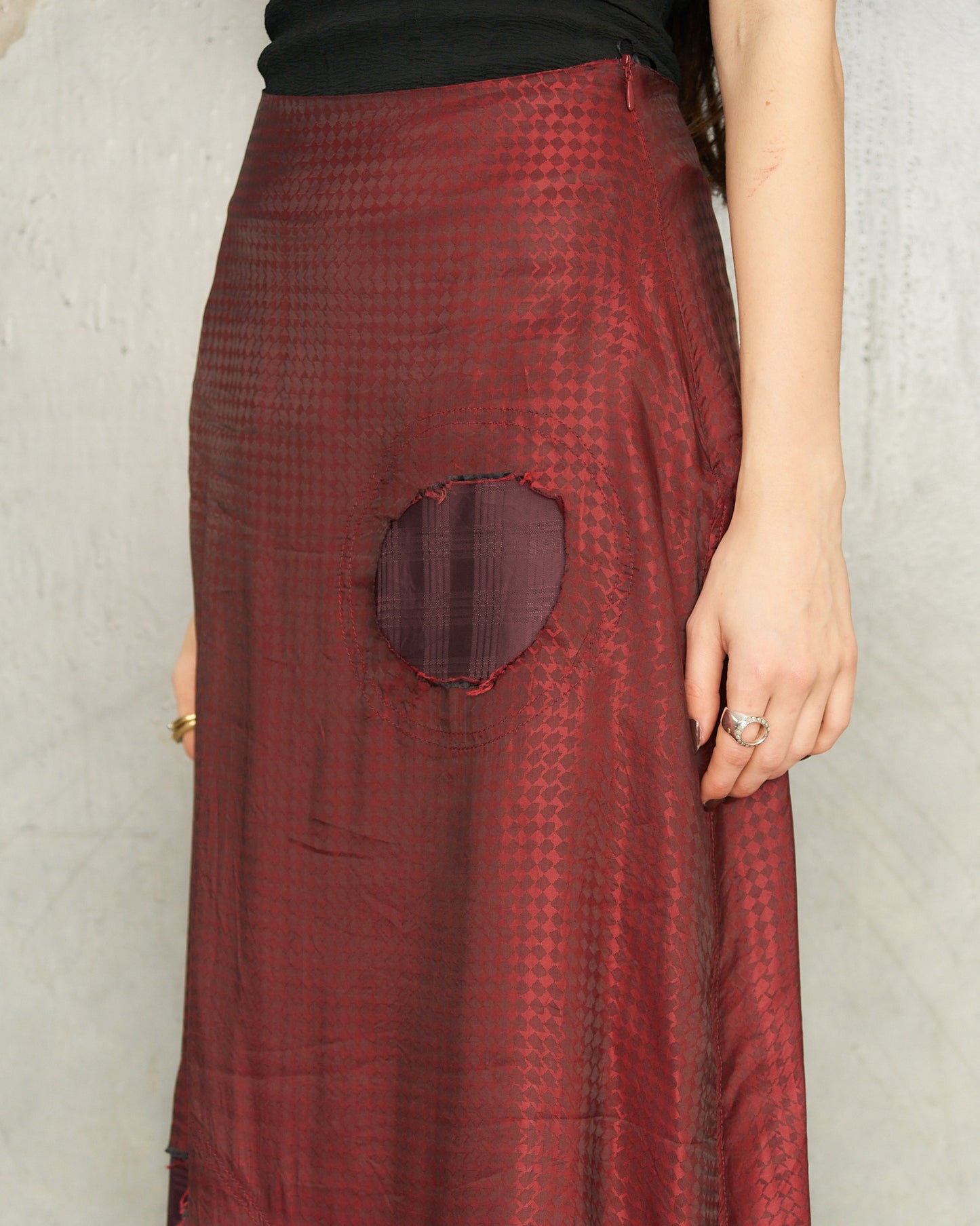 Red Optical Side View Skirt