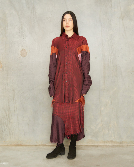 Red Optical Side View Skirt