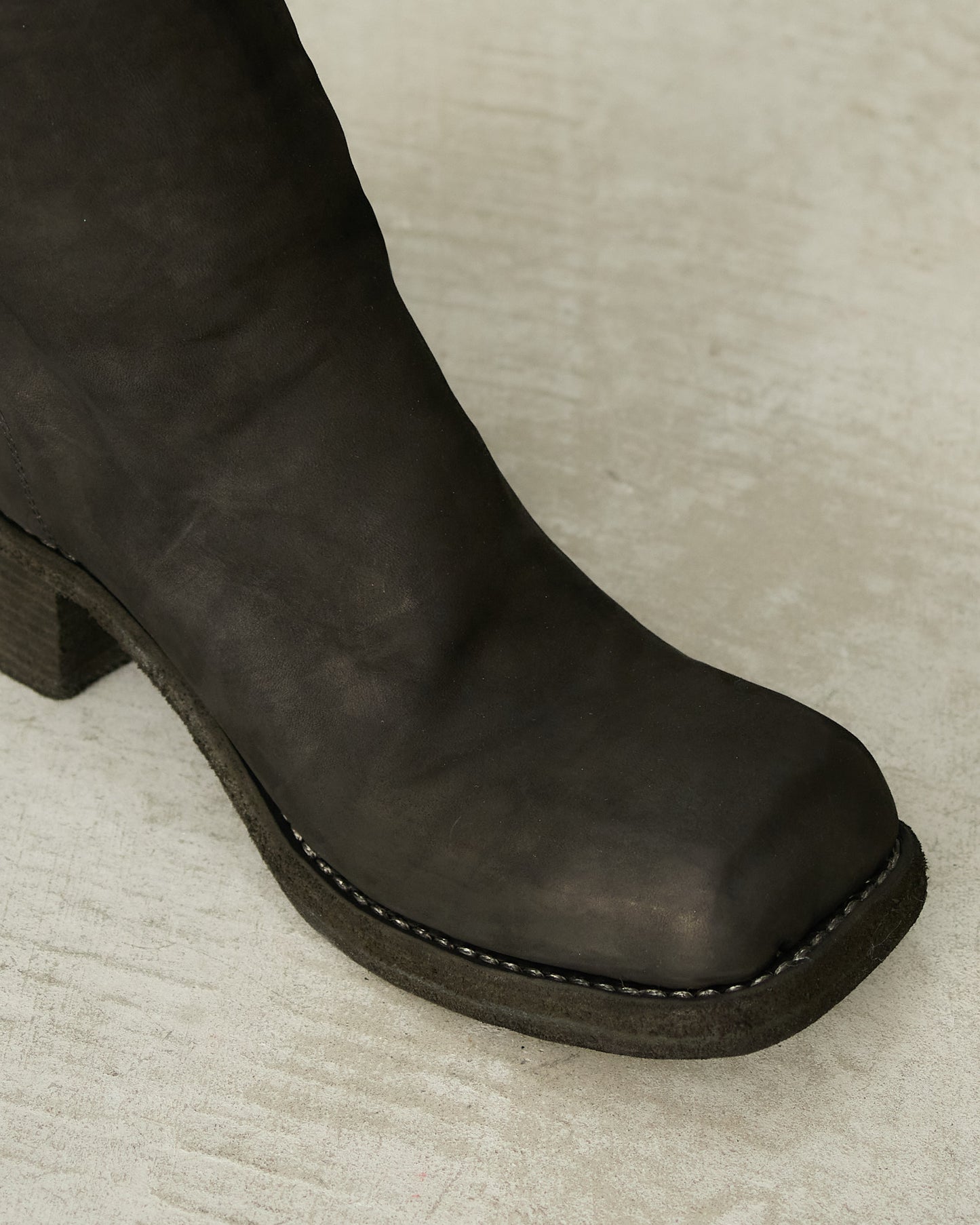Black 90810 Square Toe High Boots