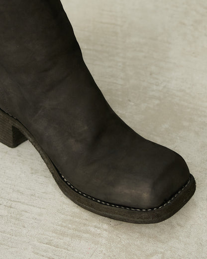 Black 90810 Square Toe High Boots
