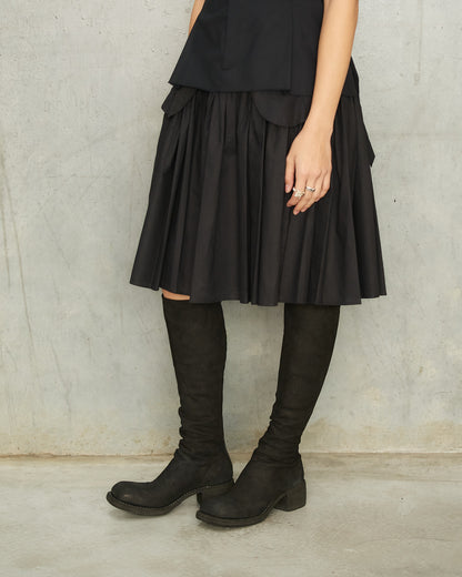 Black 90810 Square Toe High Boots