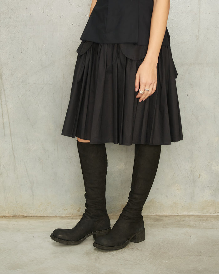 Black 90810 Square Toe High Boots