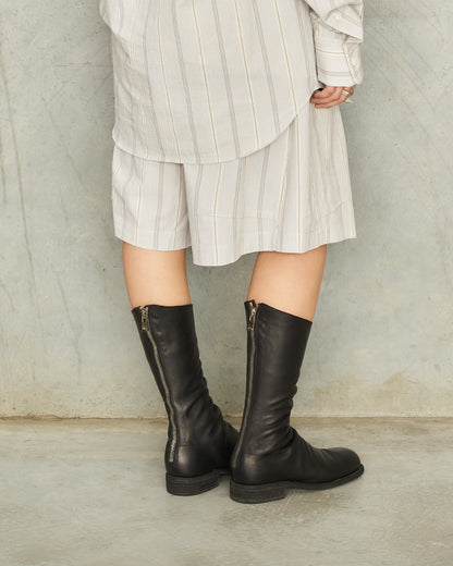 Black 989 Mid Back Zip Boots