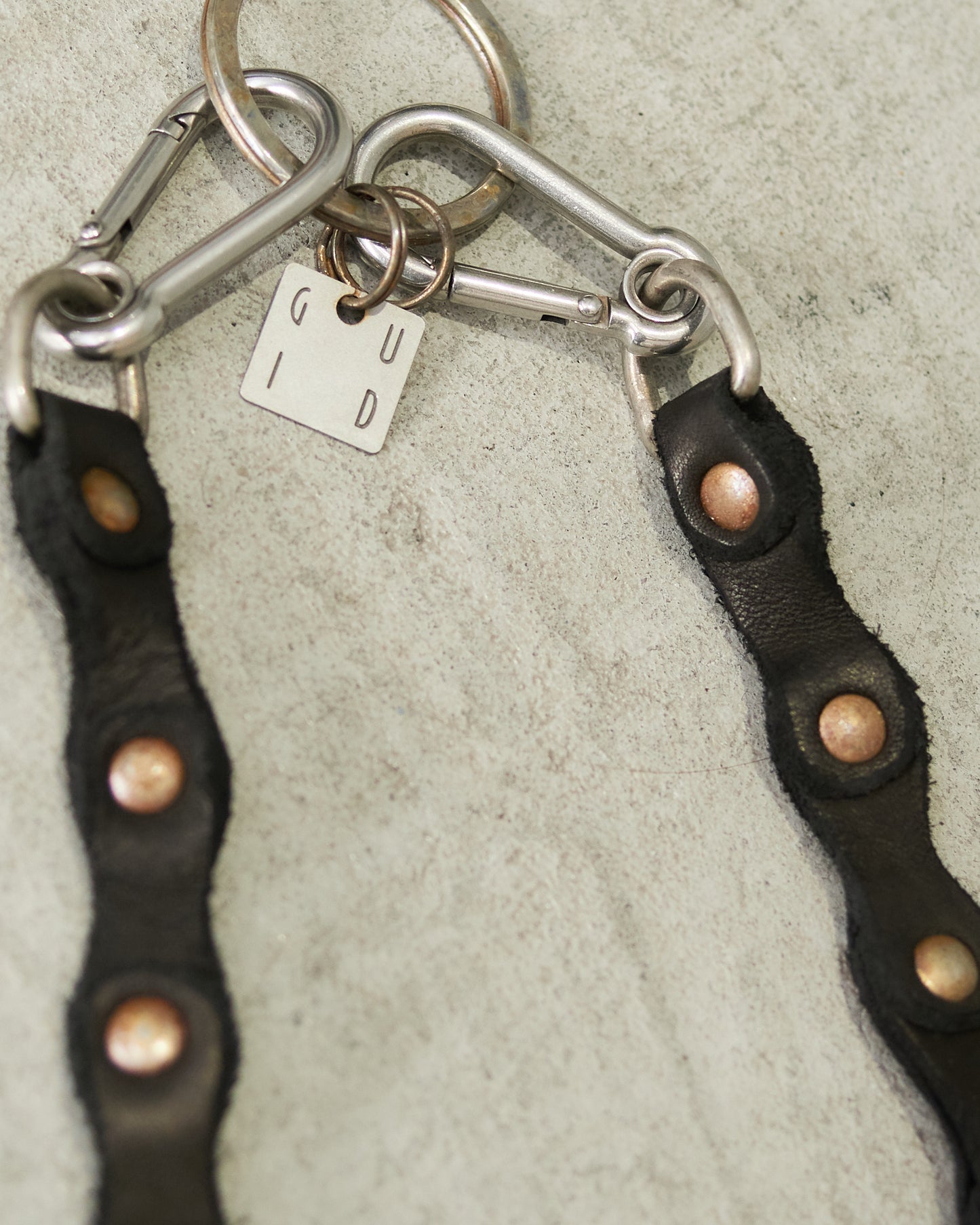 Black HB03 Leather Keychain