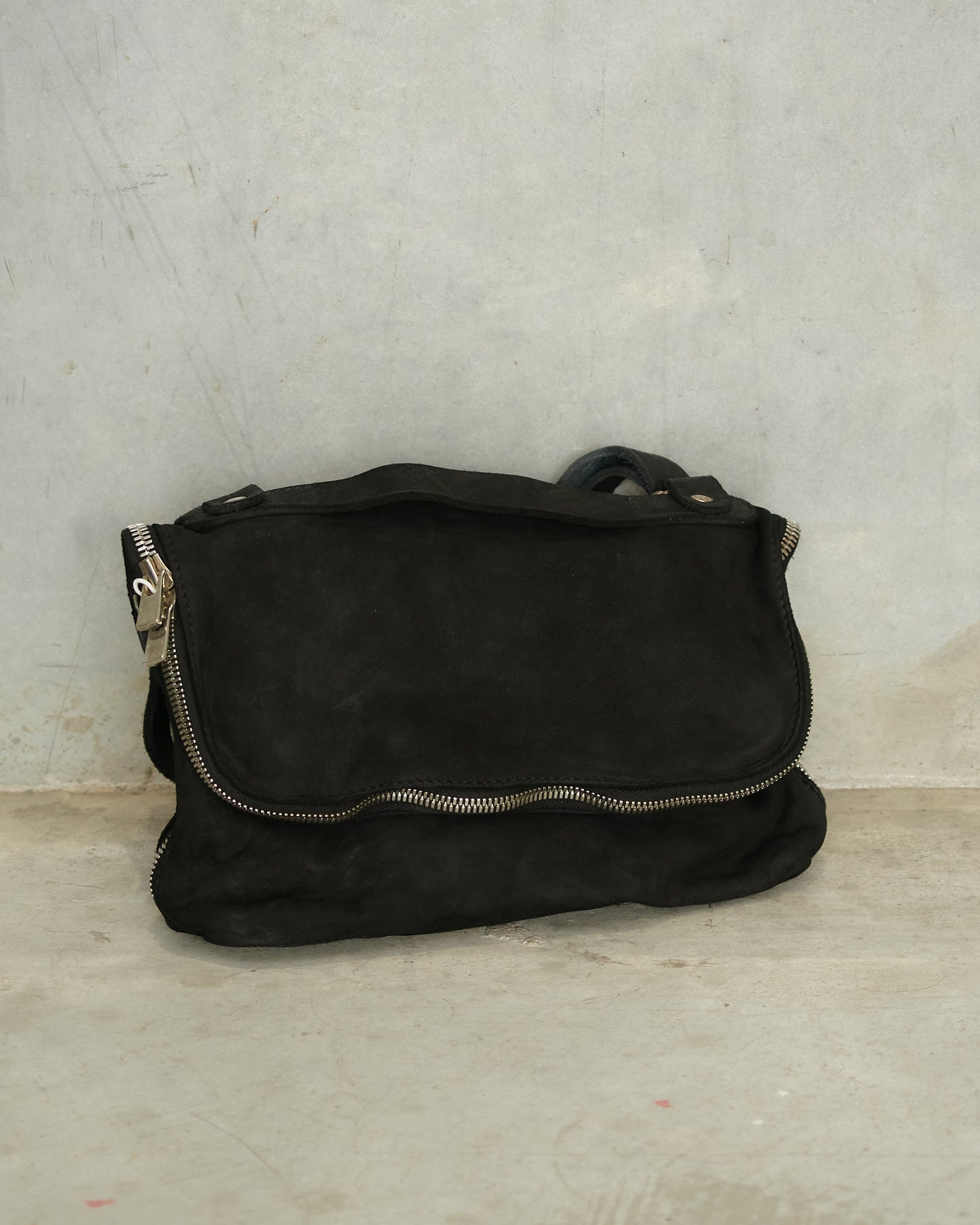 Black M100 Nubuck Messenger Bag