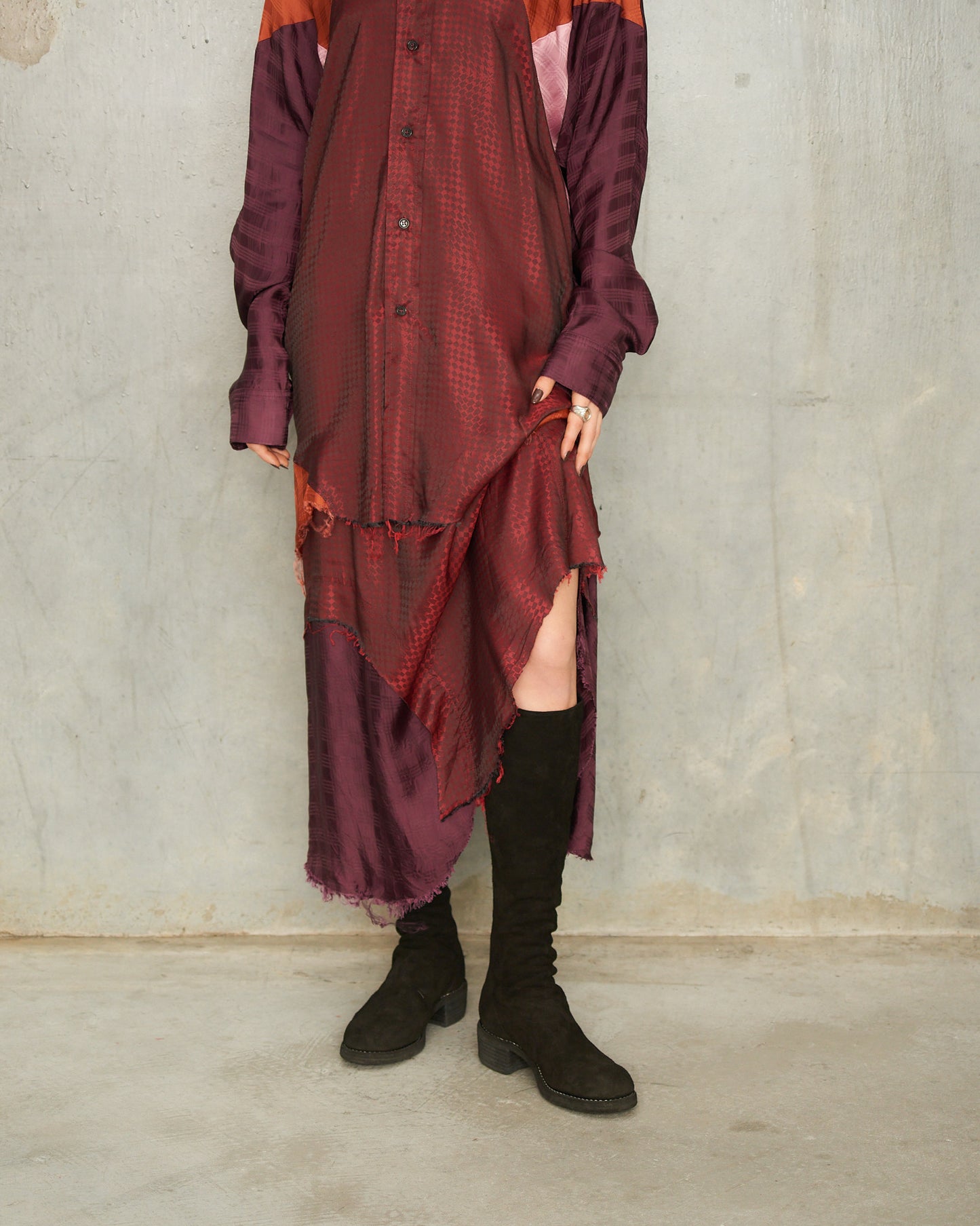 Black Suede 7910Z Knee Length Boots