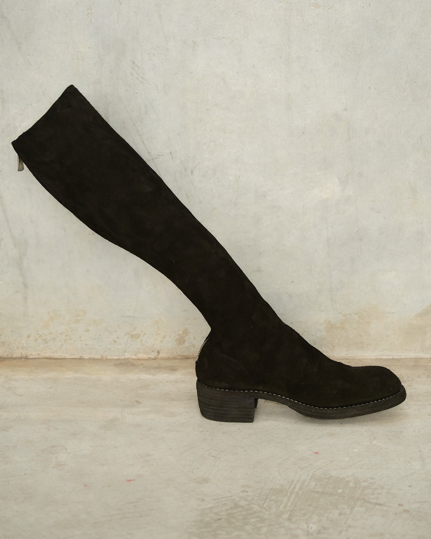Black Suede 7910Z Knee Length Boots