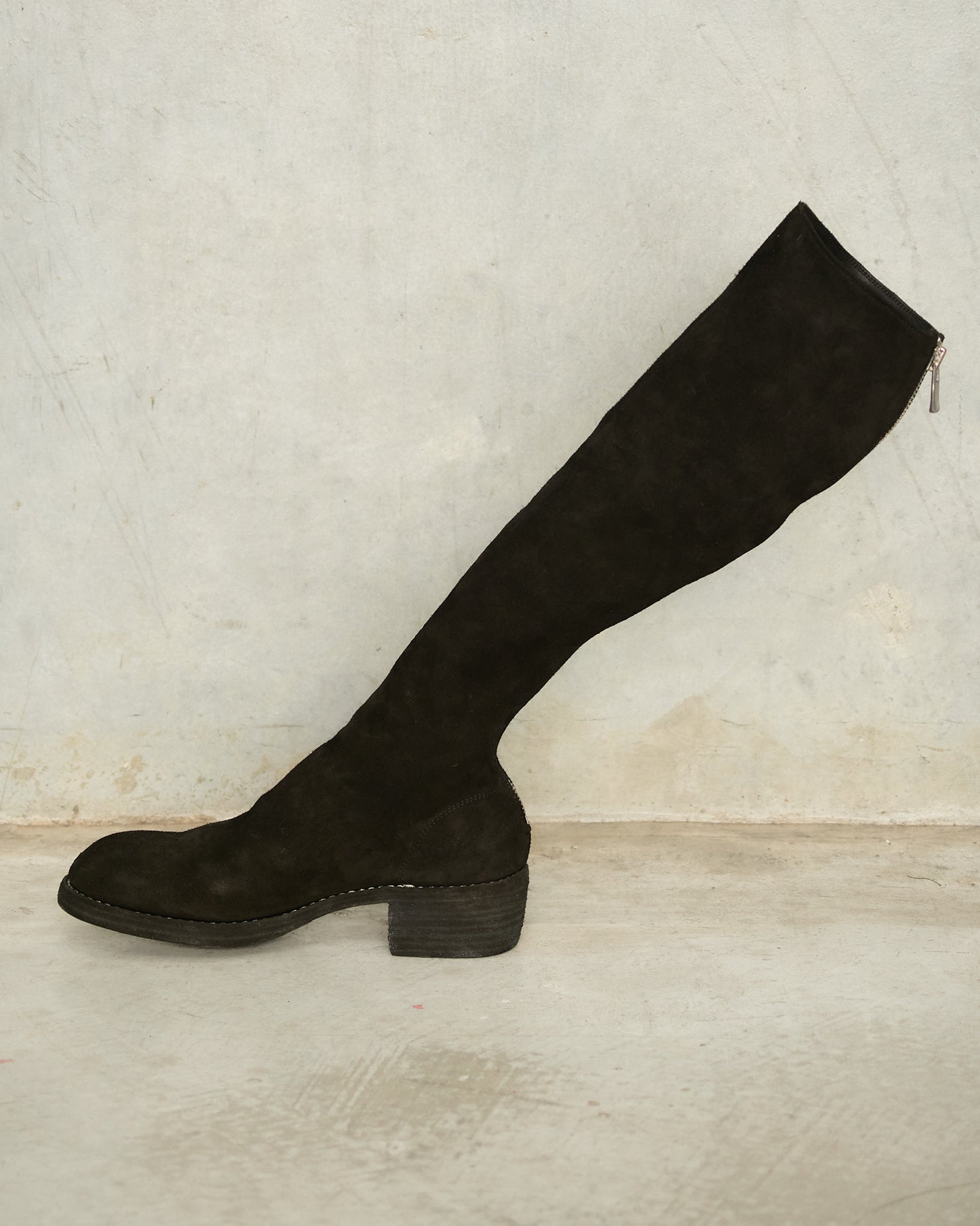 Black Suede 7910Z Knee Length Boots