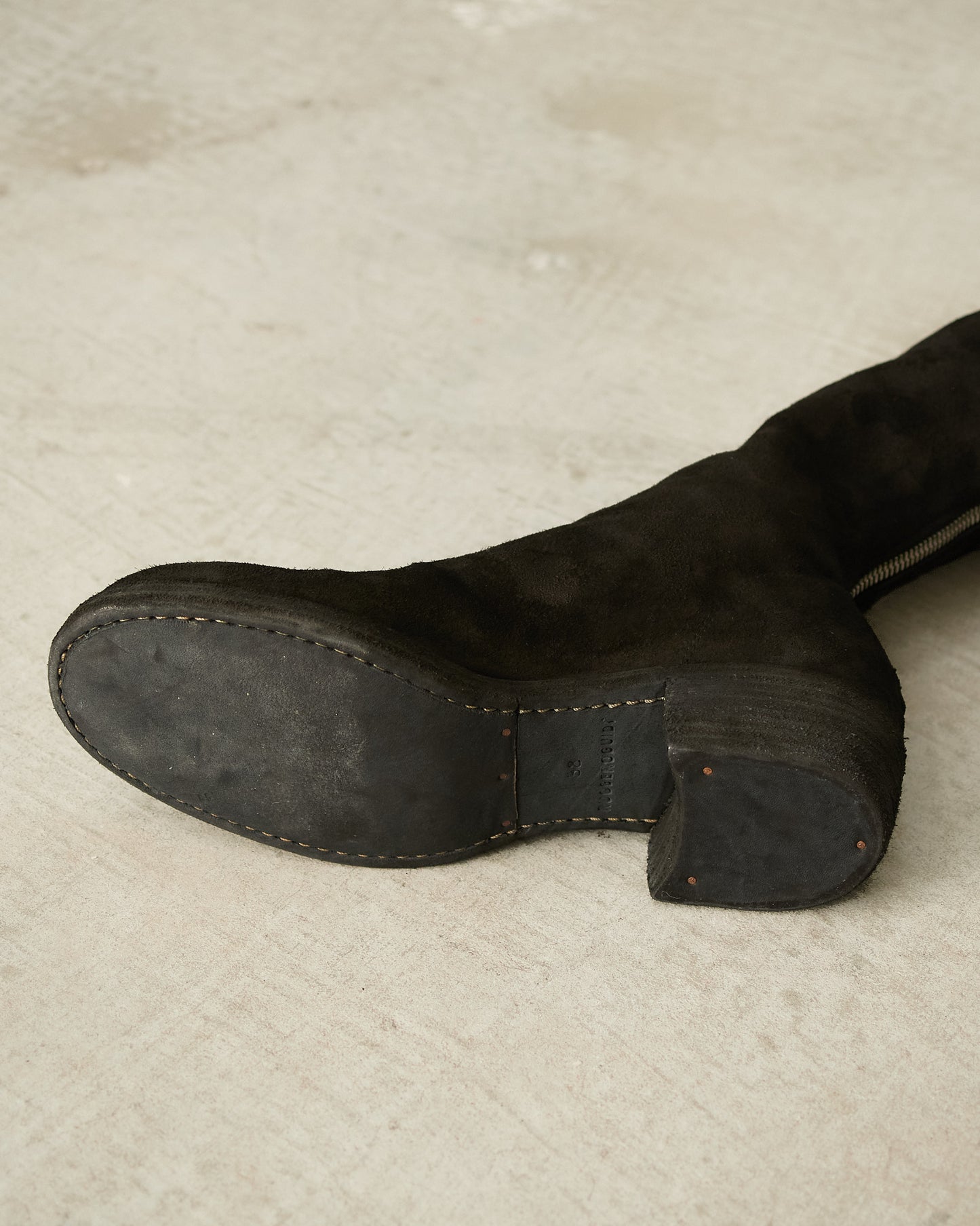 Black Suede 7910Z Knee Length Boots