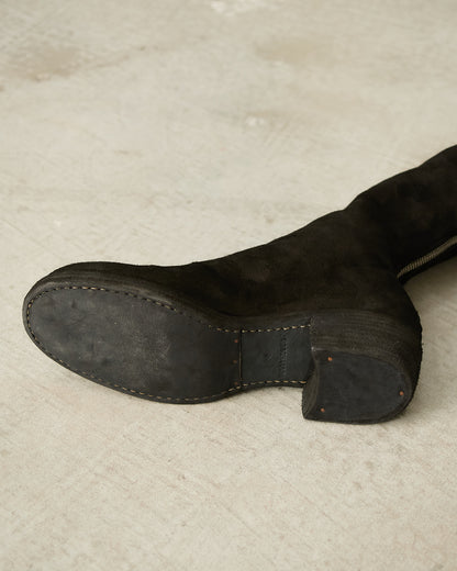 Black Suede 7910Z Knee Length Boots