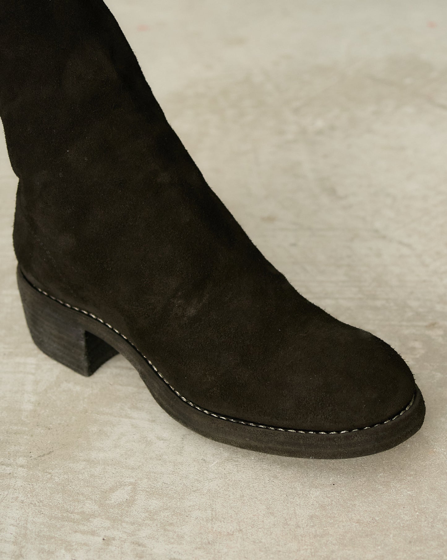 Black Suede 7910Z Knee Length Boots