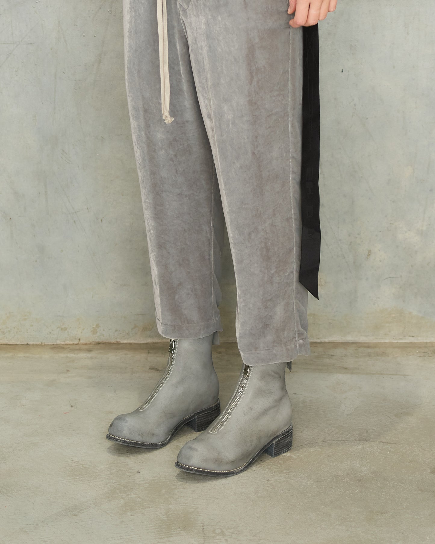 Grey PL1 Front Zip Boots