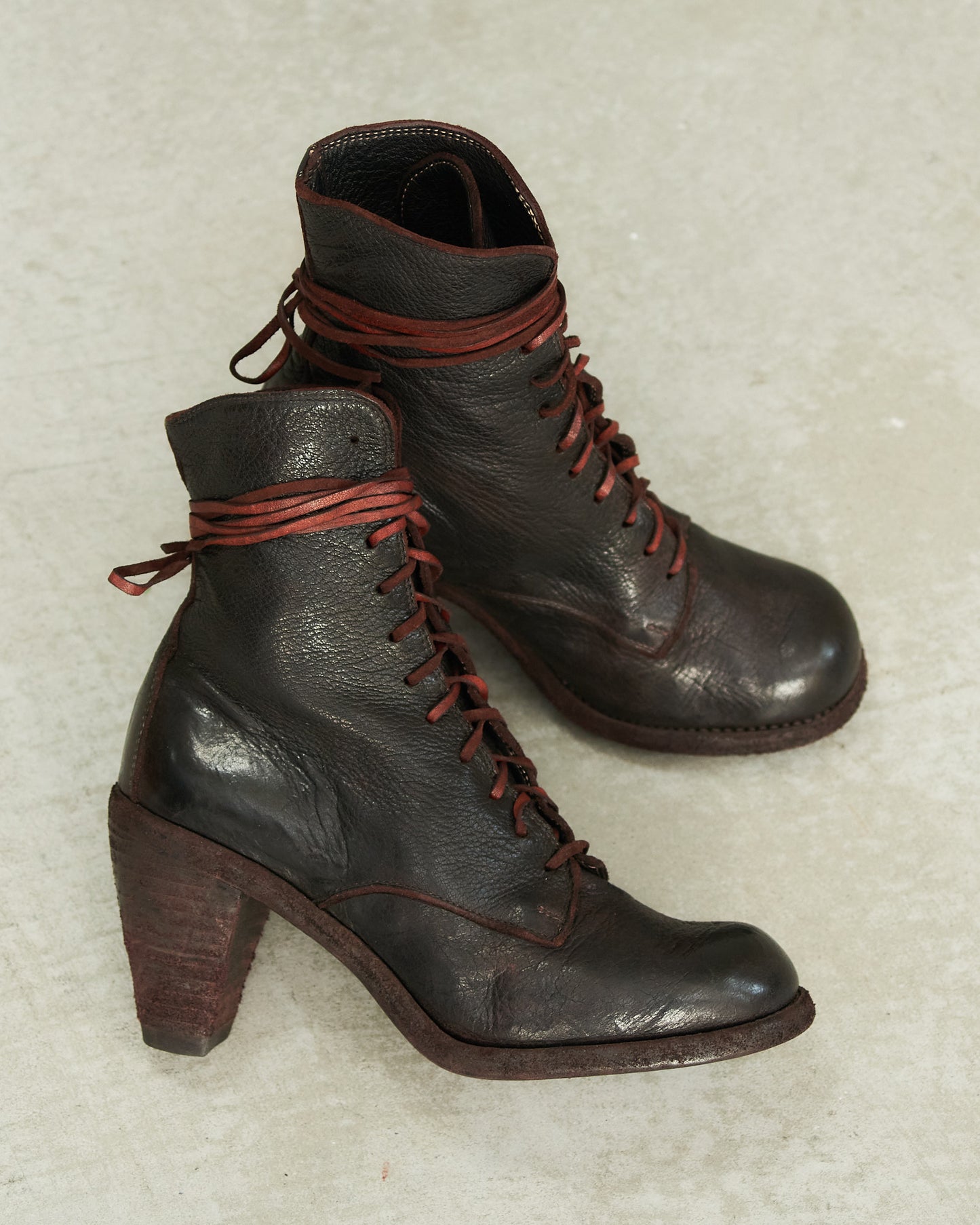 Guidi Maroon Leather Boots