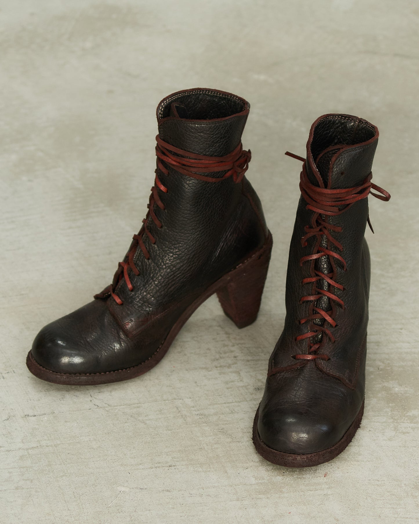 Guidi Maroon Leather Boots