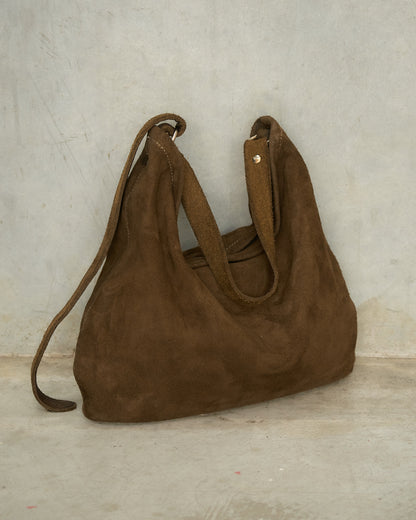 Olive Suede Q20 Cross Body Bag