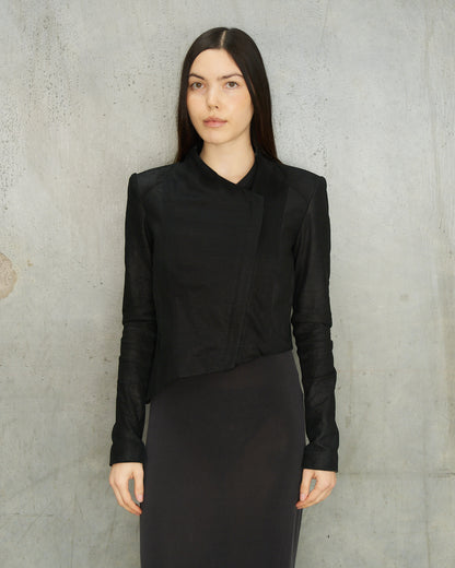 Helmut Lang Black Blistered Leather Jacket