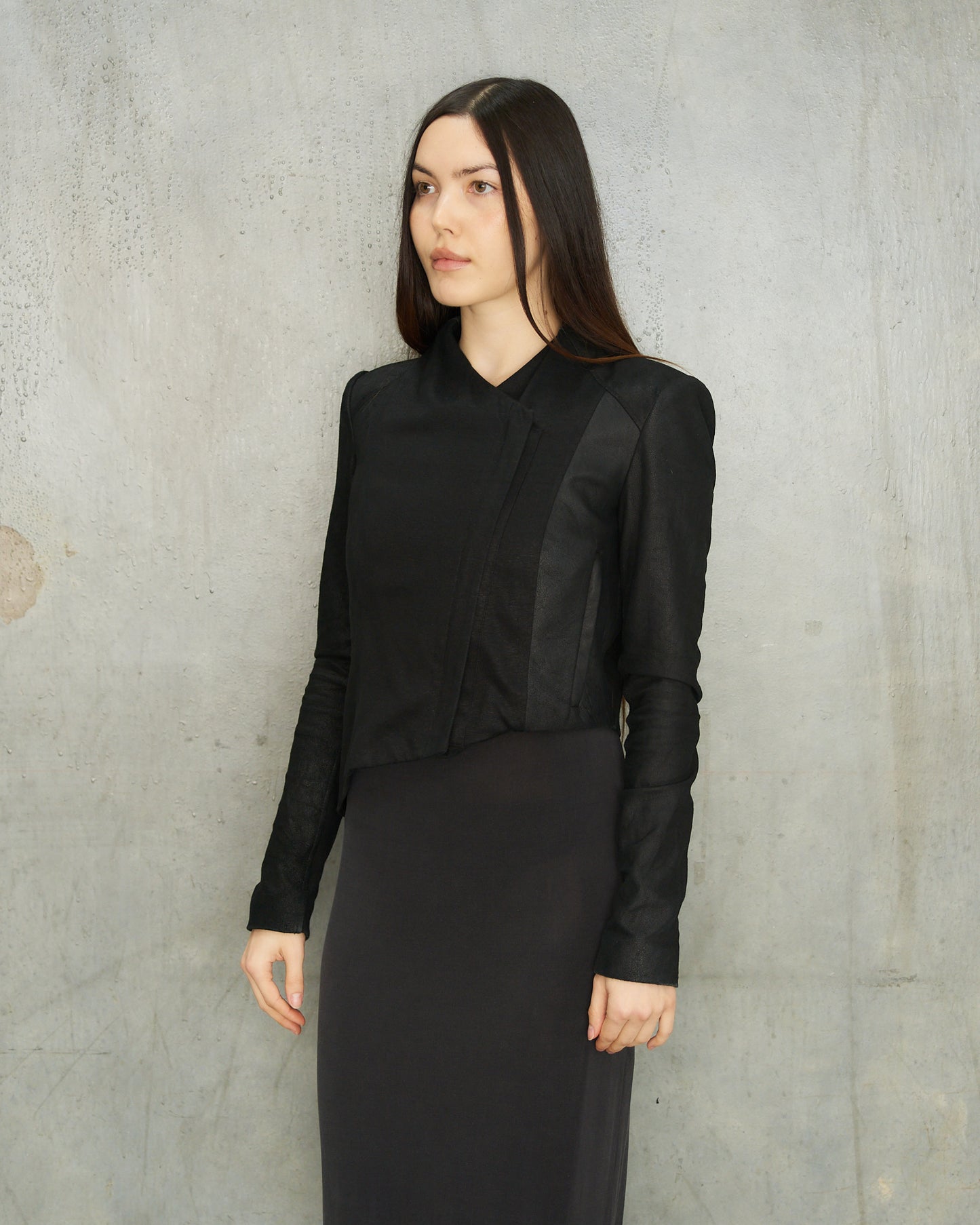 Helmut Lang Black Blistered Leather Jacket