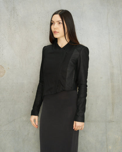 Helmut Lang Black Blistered Leather Jacket