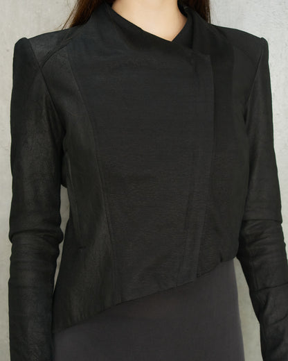 Helmut Lang Black Blistered Leather Jacket