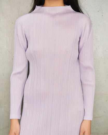 Light Purple Long Sleeve Turtleneck Dress