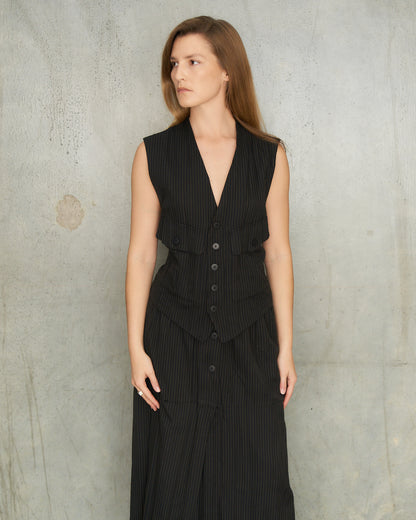 Issey Miyake Pinstripe 2 Piece Ensemble 