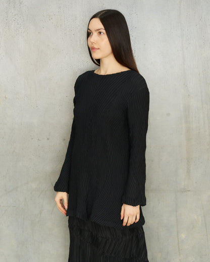 Issey Miyake Black Thick Pleat Tunic