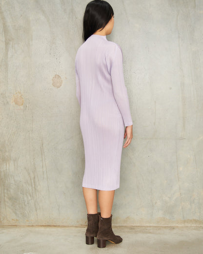 Light Purple Long Sleeve Turtleneck Dress