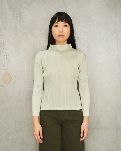 Sage Green High Neck Long Sleeve Top