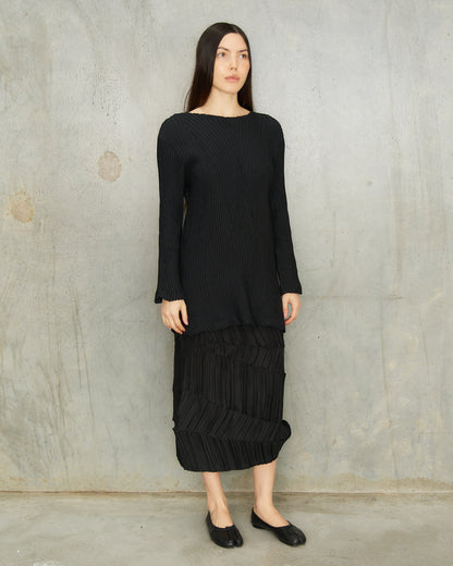 Issey Miyake Black Thick Pleat Tunic