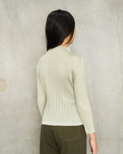 Sage Green High Neck Long Sleeve Top