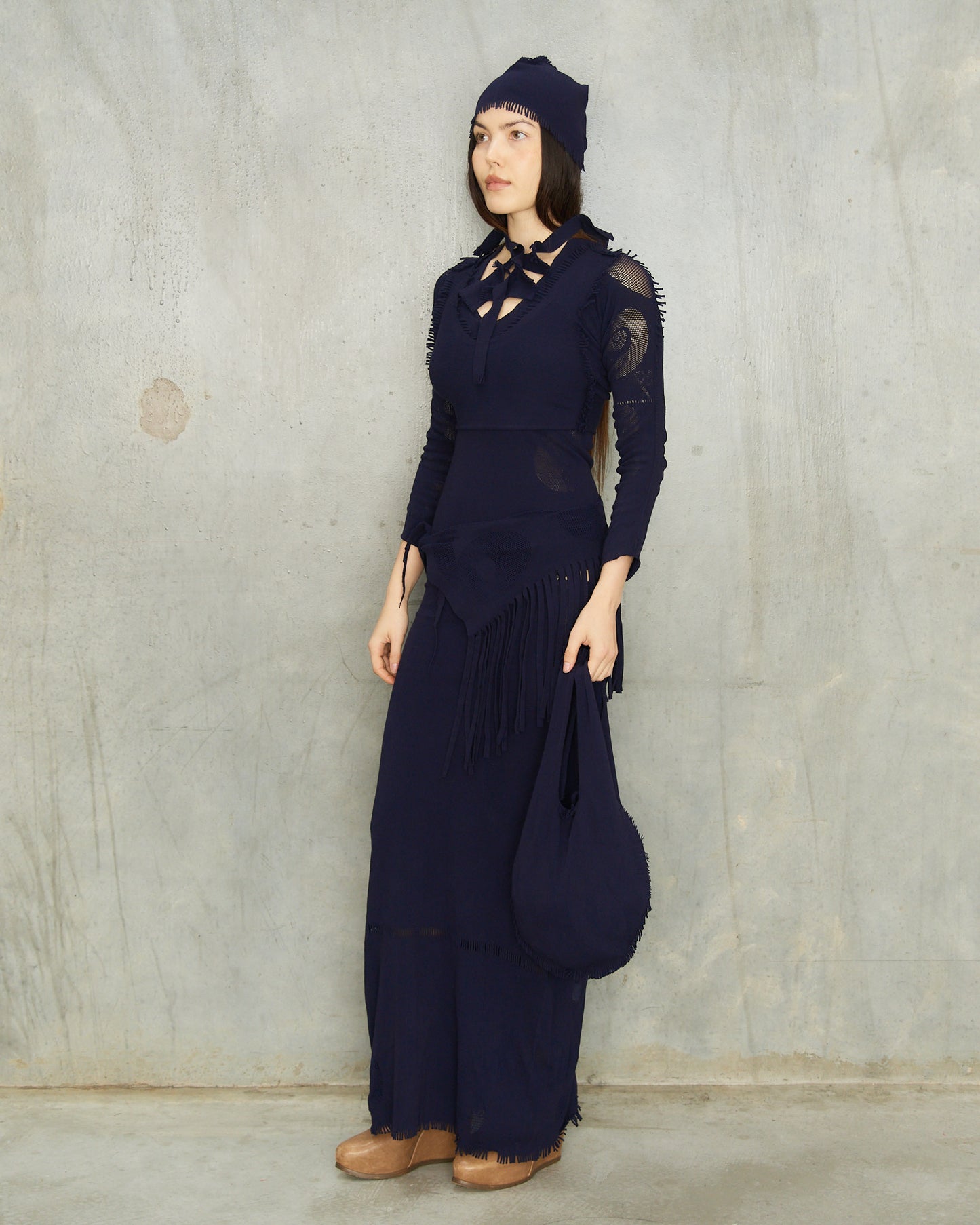 Issey Miyake SS1996 A-POC Navy Dress Ensemble