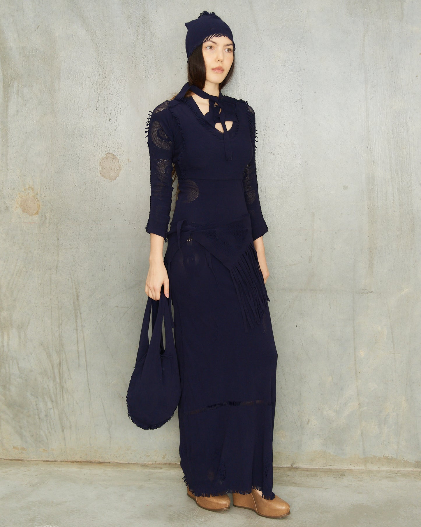 Issey Miyake SS1996 A-POC Navy Dress Ensemble