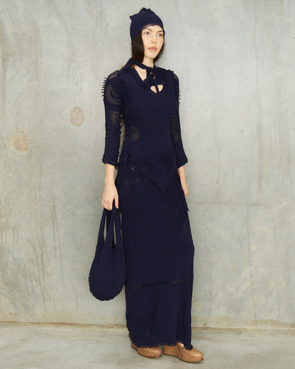 Issey Miyake SS1996 A-POC Navy Dress Ensemble