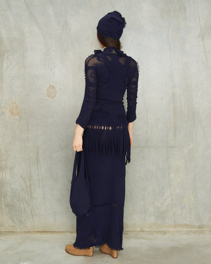 Issey Miyake SS1996 A-POC Navy Dress Ensemble
