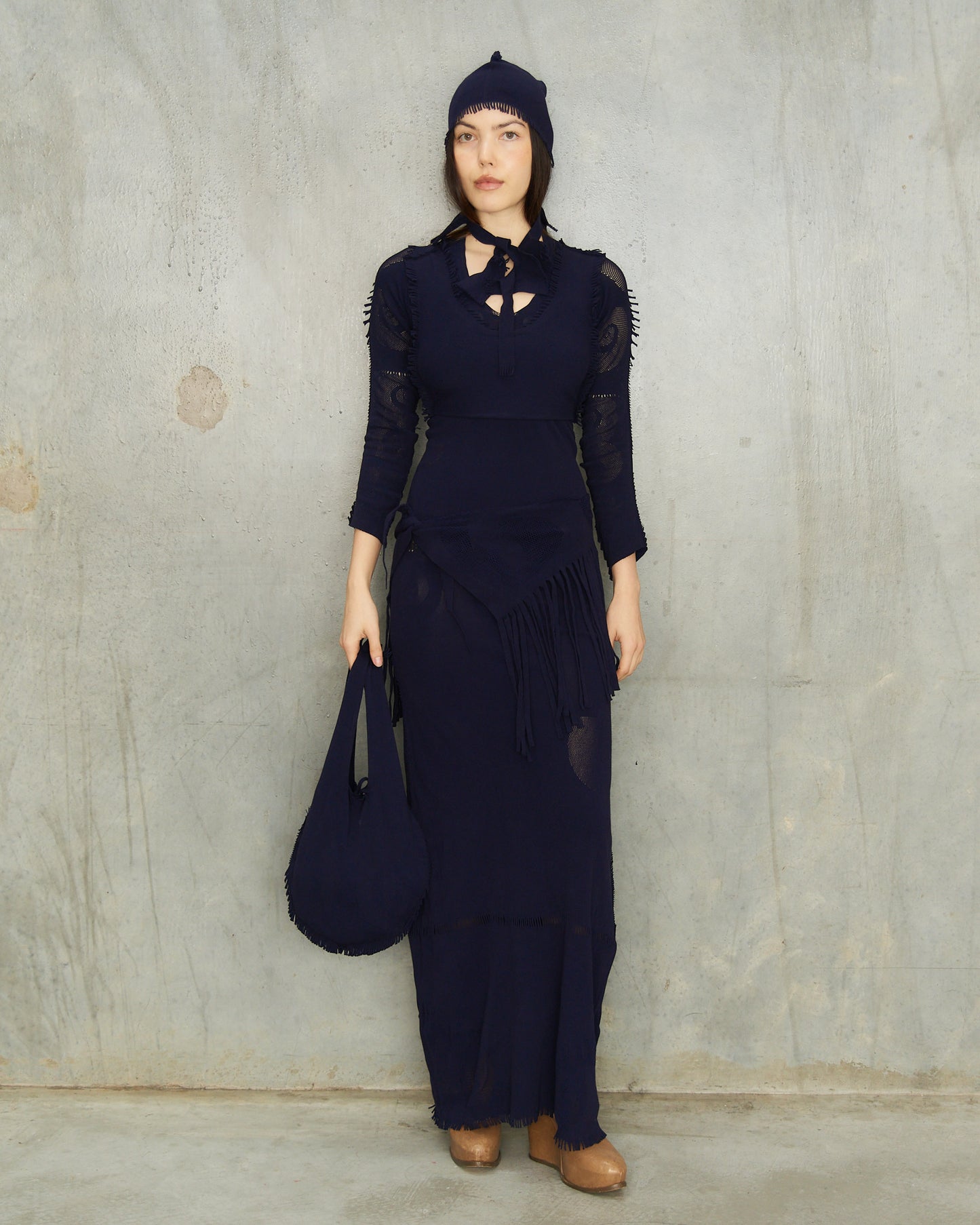 Issey Miyake SS1996 A-POC Navy Dress Ensemble